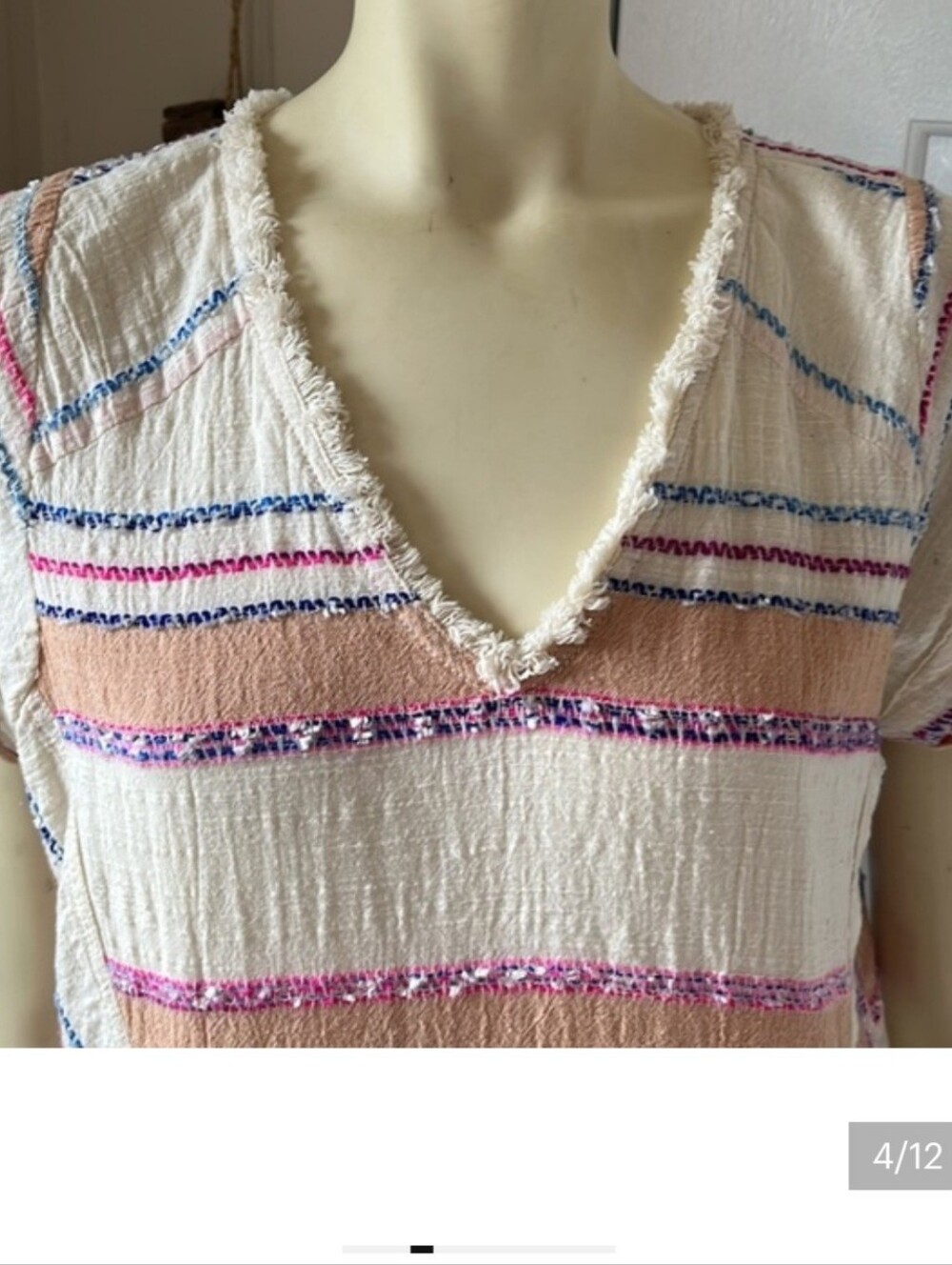 Anthropologie Holding Horses Elira Striped Dress Bohemian Women's Medium M EUC - Picture 6 of 16